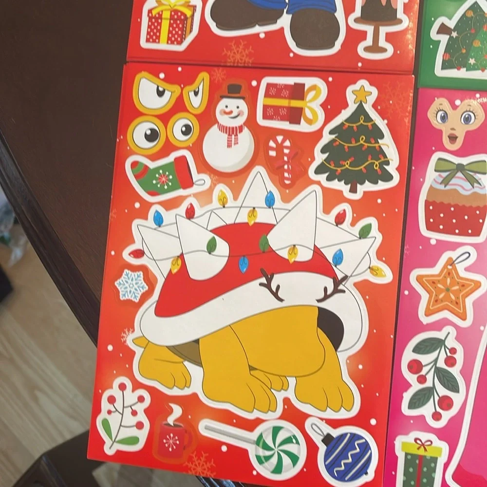 NIP 32 sheets Super Mario Christmas make a face craft activities sticker sheets